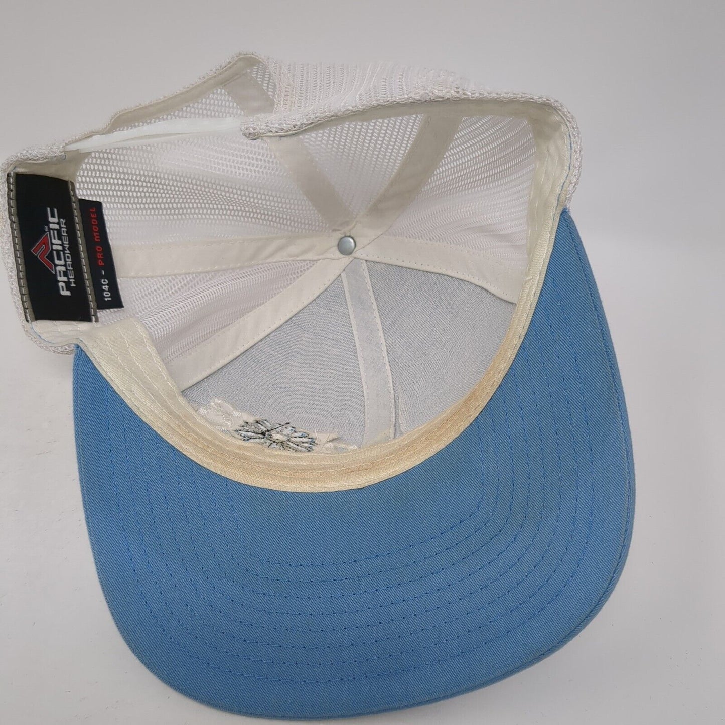 2🌼8 Snapback Trucker Hat Blue One Size Adjustable Mesh Back Pacific Headwear