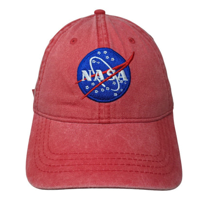 NASA Slideback Hat Red OSFM Adjustable Embroidered 6 Panel Otto Cotton