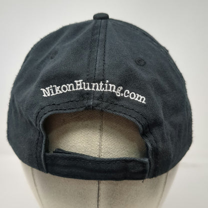 Otto Baseball Cap Black One Size Nikon Hunting Spot On Target Logo Strapback Hat