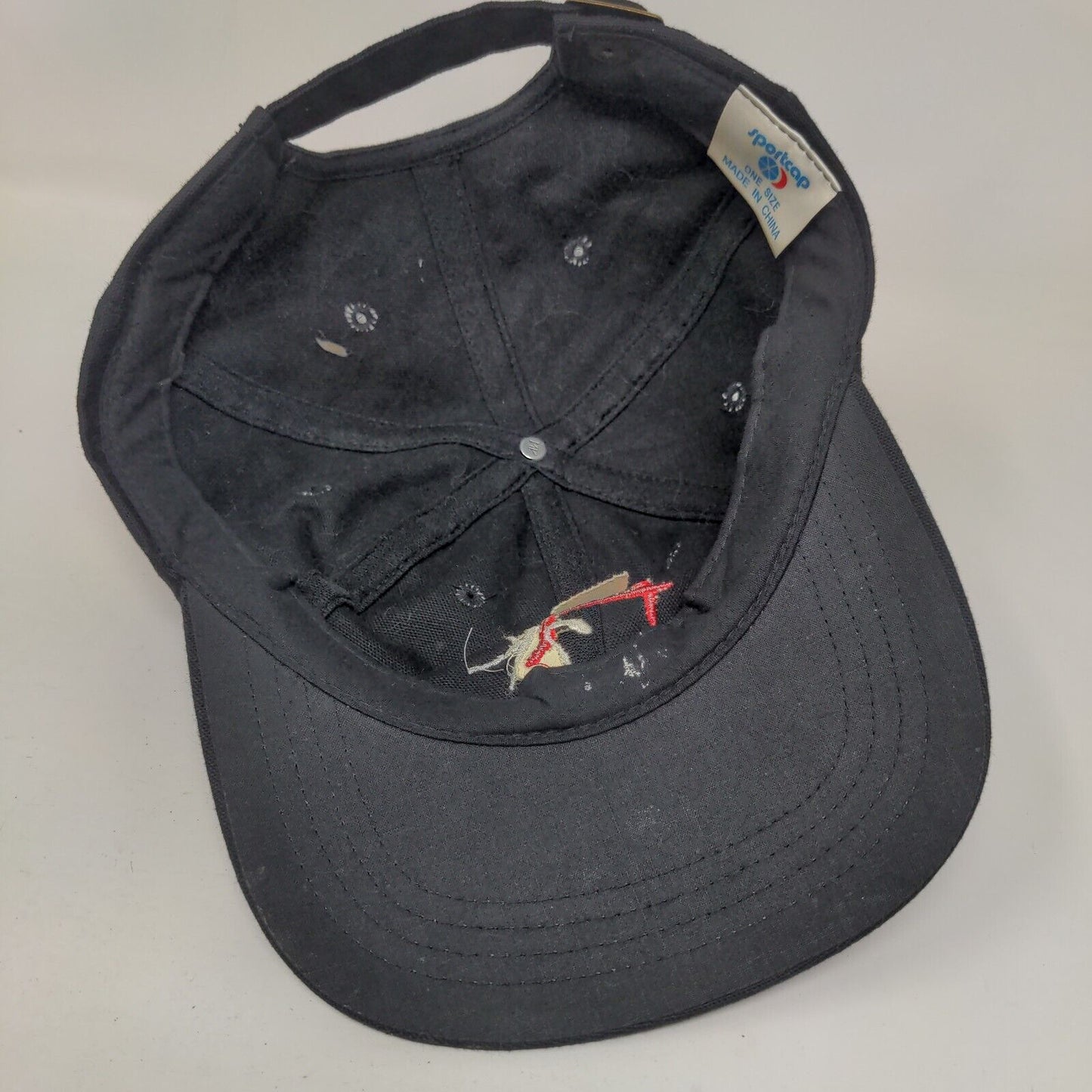 H2K Slideback Hat Black One Size Embroidered Vent Holes Sportcap