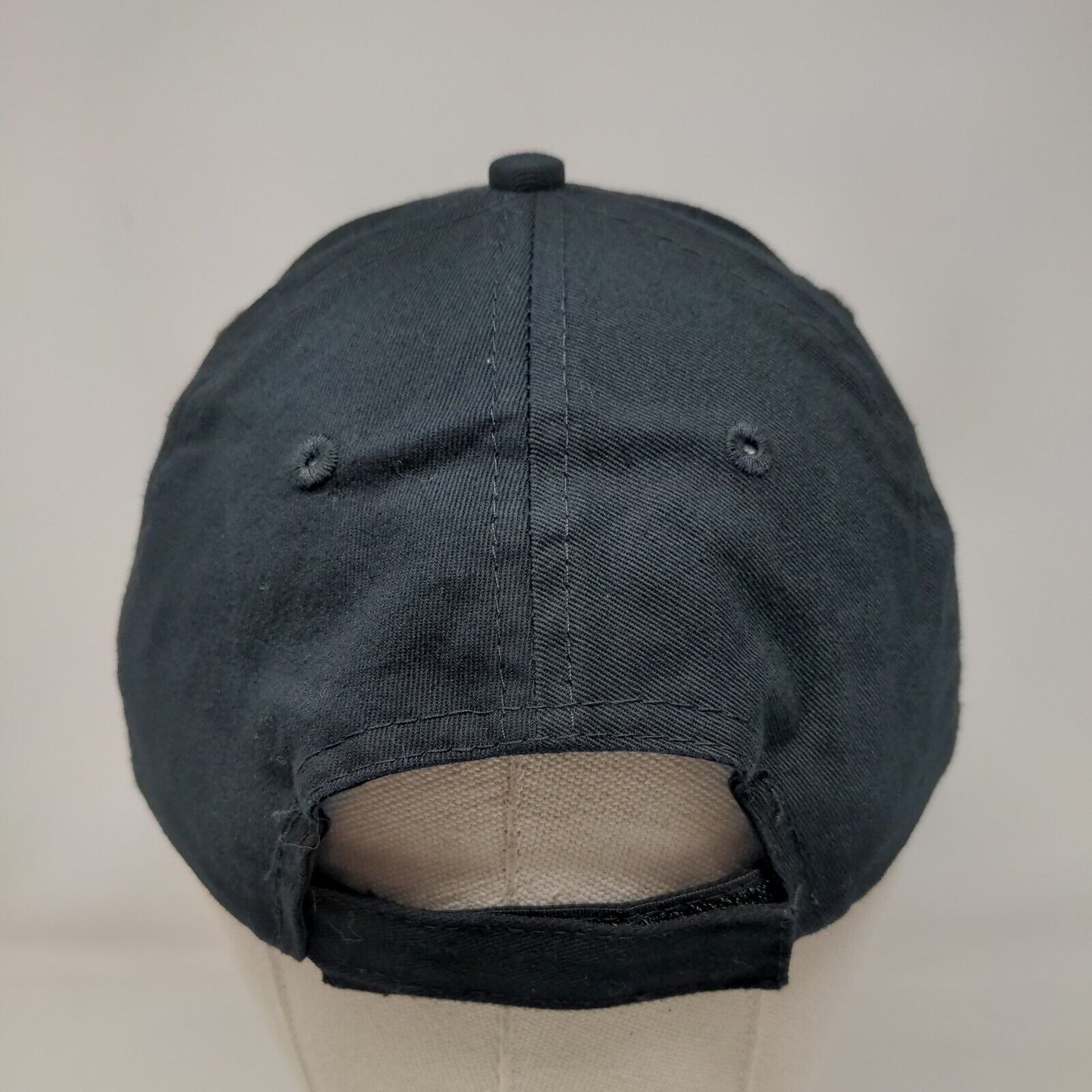 OC Strapback Hat Black One Size Adjustable Embroidered 6 Panel Port & Company