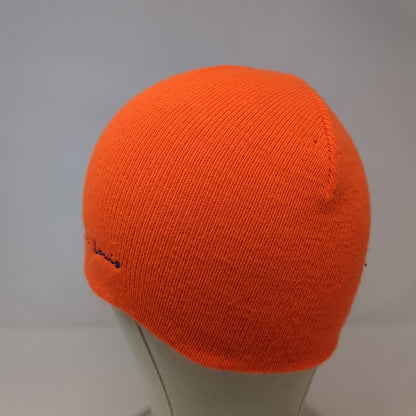Meet Me In St. Louis Beanie Hat Orange One Size Stretch Knitted Embroidered AMC