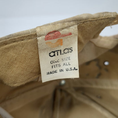 Atlas 5 Panel Beige US Army Saudi Desert Storm 1991 Camo Snapback Hat Vintage