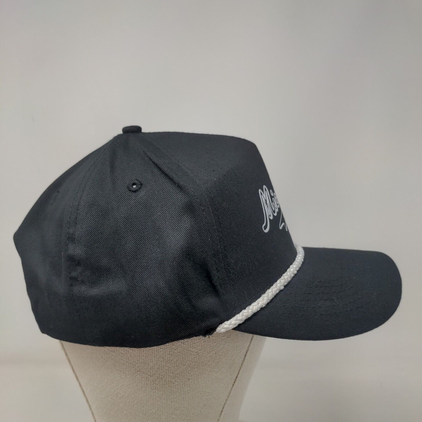 Michigan Snapback Rope Hat Black OSFM Adjustable 5 Panel Hit