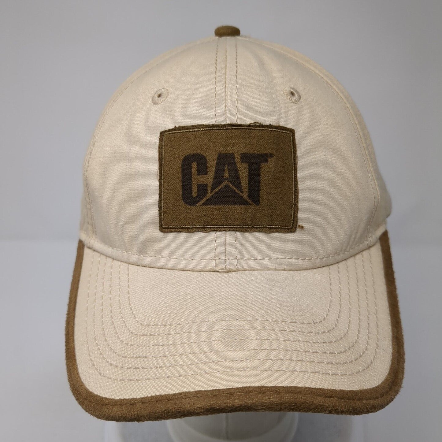 CAT Western State Equipment Strapback Hat Tan OS Adjustable Embroidered Cotton