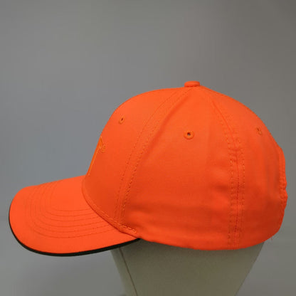 Caterpillar CAT Baseball Cap Orange One Size Tonal Logo Strapback Green Brim Hat