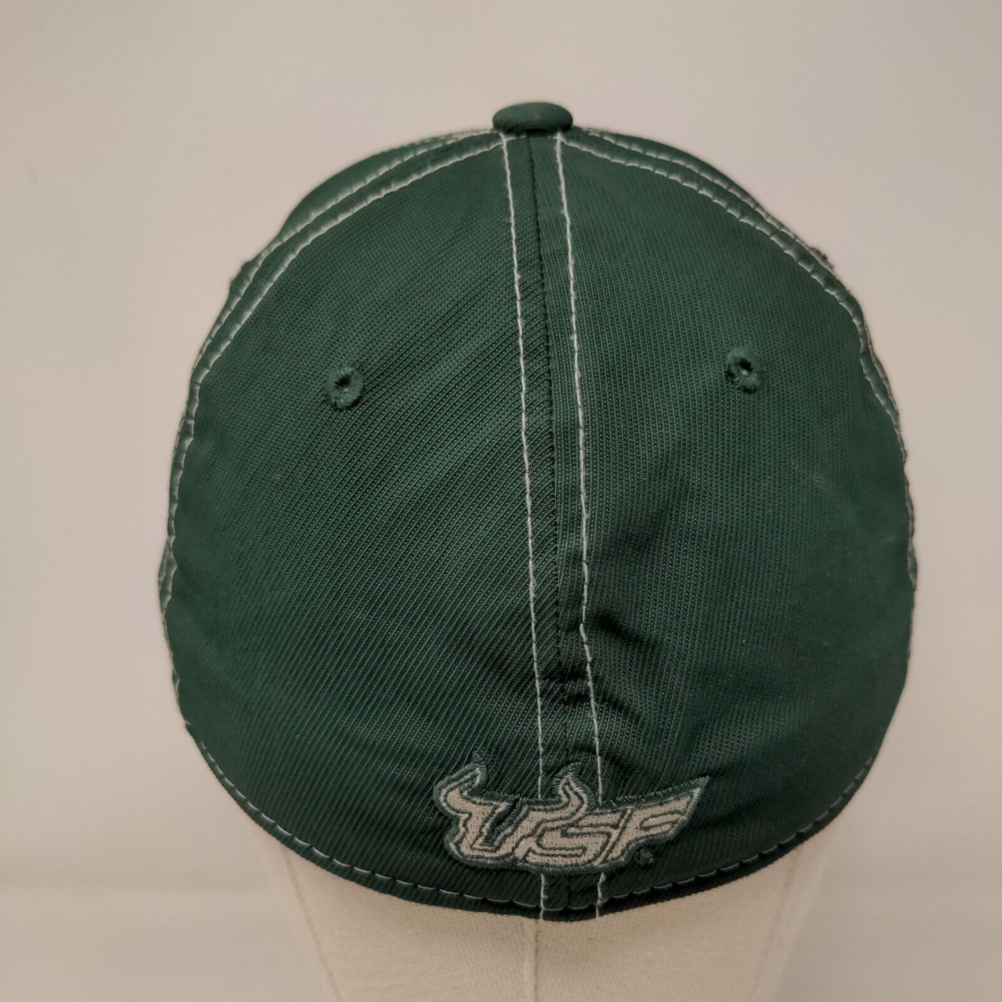 Top of the World Men's Fitted Hat Green S-M Embroidered USF Bulls Logo
