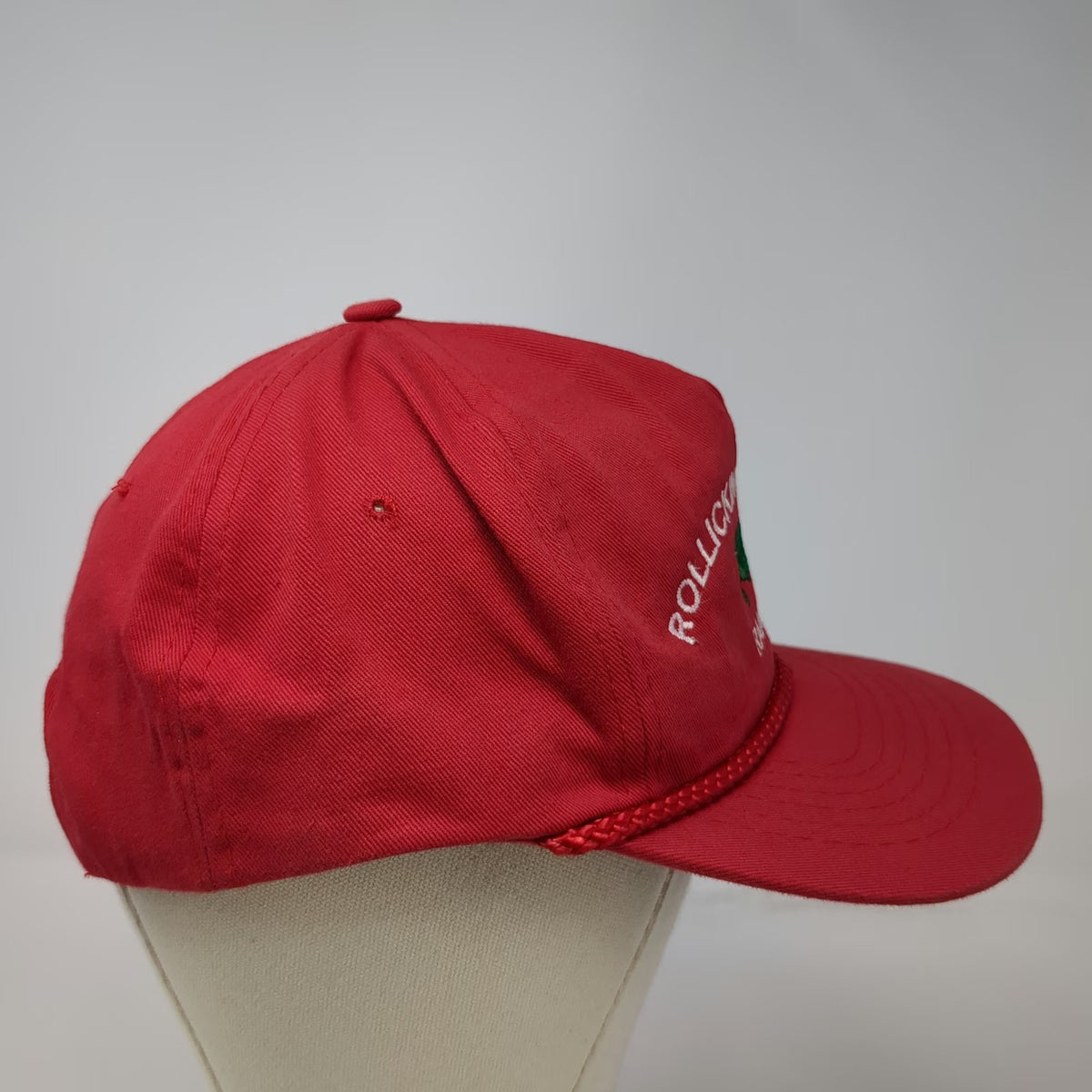 Ama Pro Trucker Red OS Rope Brim Snapback Rollicking Reptile Ranch Cotton Hat