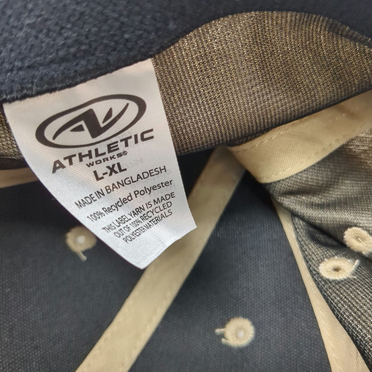Athletic Works Baseball Cap Beige XL Fitted Performance Mesh Recycled Fabric Hat