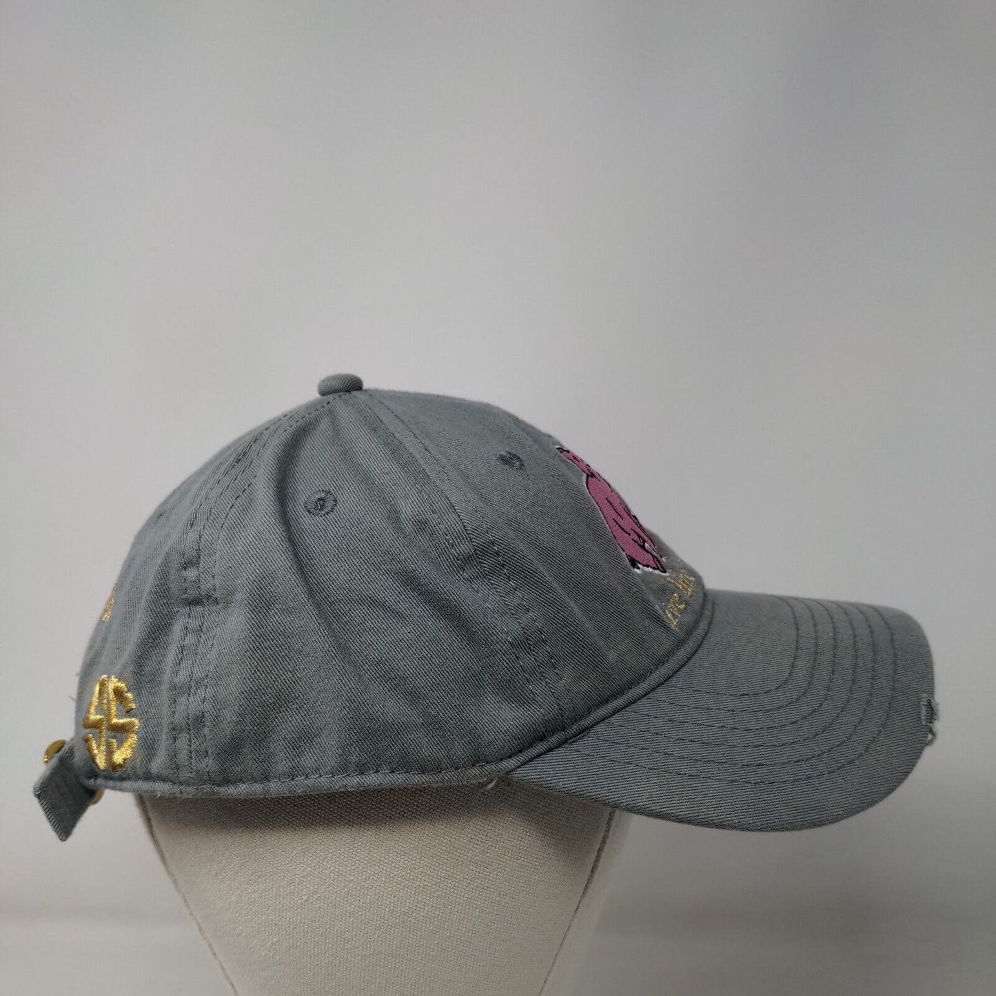 Live Life Simply Pig Slideback Hat Gray OSFM Embroidered Simply Southern