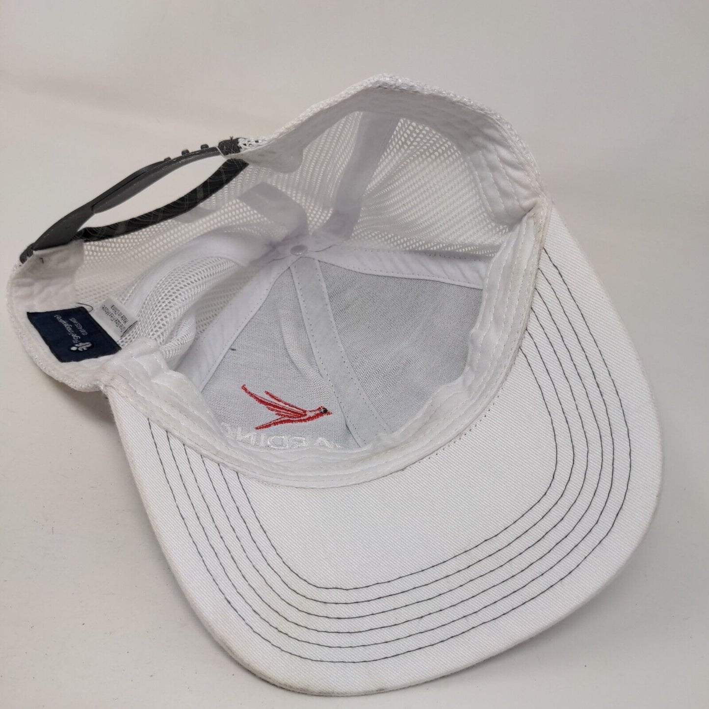 Red Cardinal Snapback Mesh Back Trucker Hat Gray OSFM Embroidered Plaid