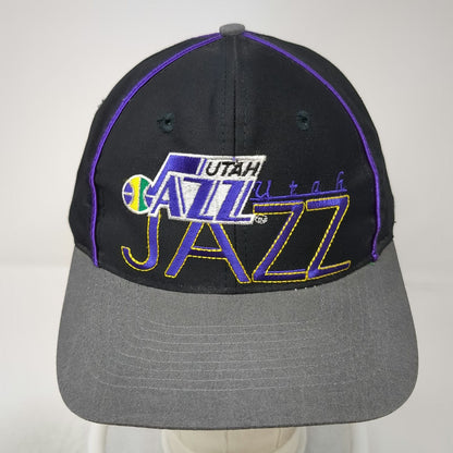 Utah Jazz NBA The Game Snapback Hat Black Gray Purple Green Underbrim Vintage