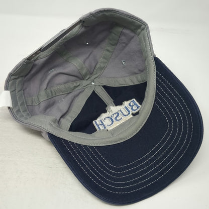 Busch Light Snapback Blue Gray Hat One Size Embroidered Logo Contrast Stitching