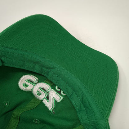 Baseball Cap Green White One Size eez CO Logo Slideback Cotton Hat Embroidered