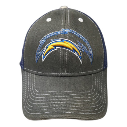 Reebok NFL Chargers Cap Gray Blue L Stretch Fit Embroidered Contrast Stitching