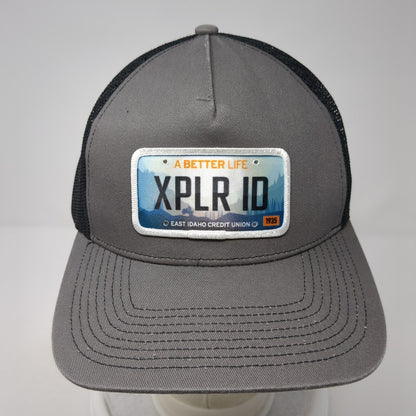 A Better Life XPLR ID East Idaho Credit Union Trucker Hat Gray OS Mesh Back OC