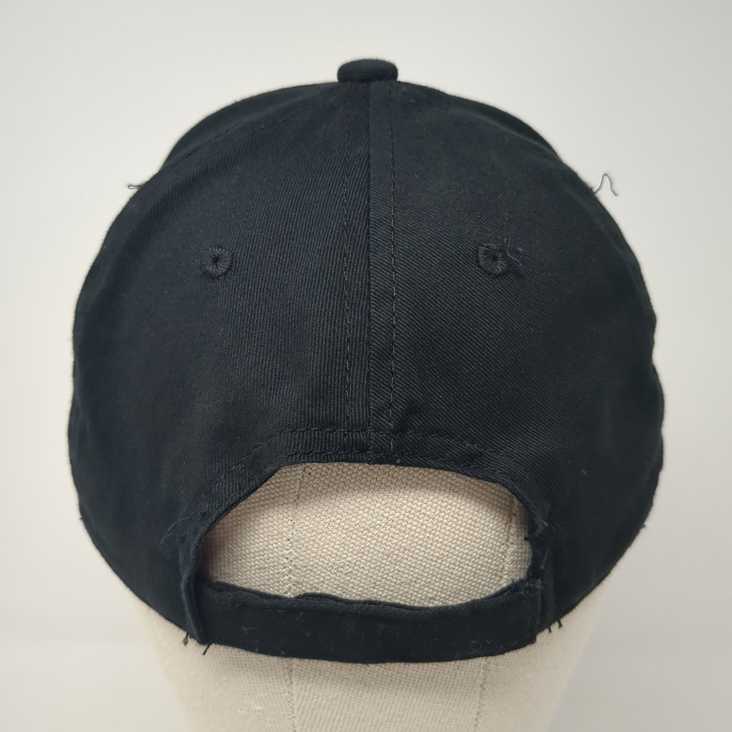 George Strapback Hat Black One Size Adjustable Solid Vent Holes Blank