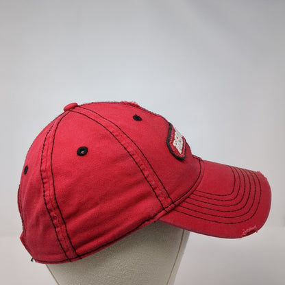 Redfield Strapback Hat Red One Size Adjustable Solid 6 Panel Outdoor