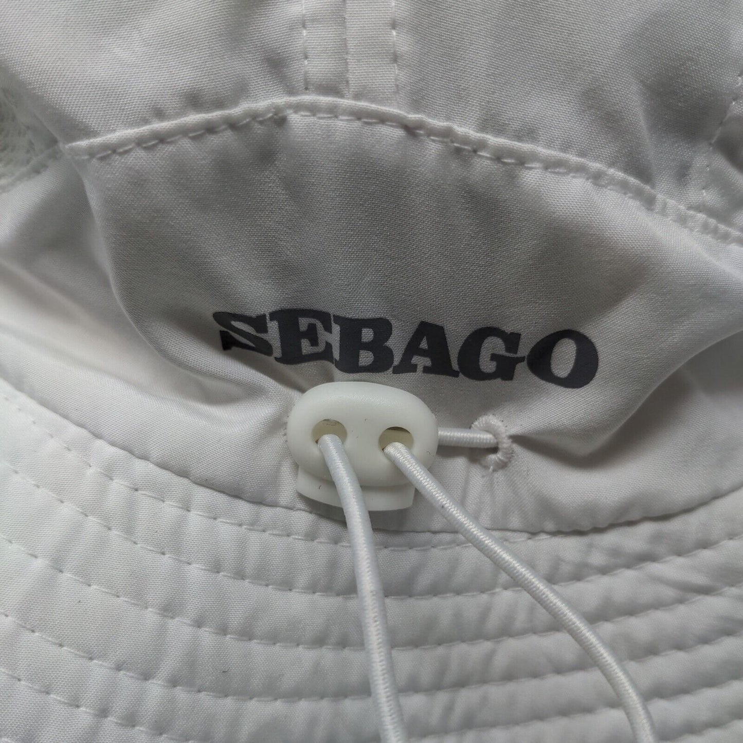 Sebago Men's Wide Brim Sun Hat White Size OS Graphic Quantum Logo Polyester