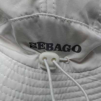 Sebago Men's Wide Brim Sun Hat White Size OS Graphic Quantum Logo Polyester