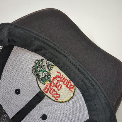 Bass Pro Shops Trucker Hat Black One Size Mesh Back Snapback Bass Fish Patch