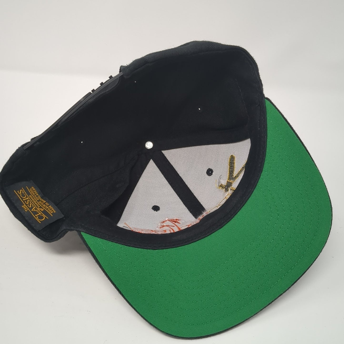 Krooked Reez Snapback Hat Black One Size Adjustable Embroidered Classics Yupoong