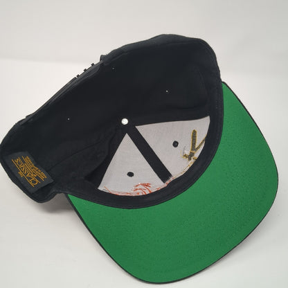 Krooked Reez Snapback Hat Black One Size Adjustable Embroidered Classics Yupoong