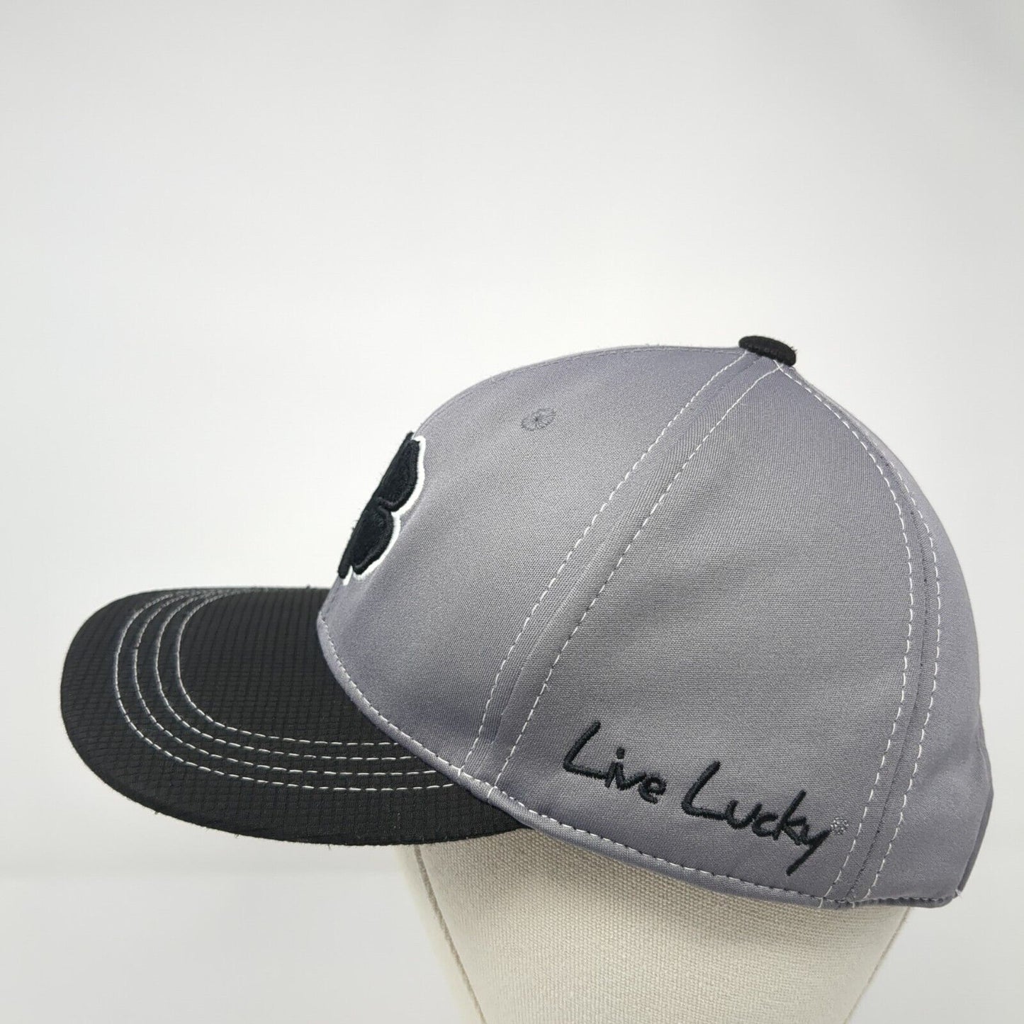 Live Lucky MV Junior Golf Youth Snapback Hat Gray OS Embroidered Black Clover