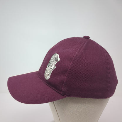 Singapore Merlion Slideback Hat Red One Size Adjustable Embroidered
