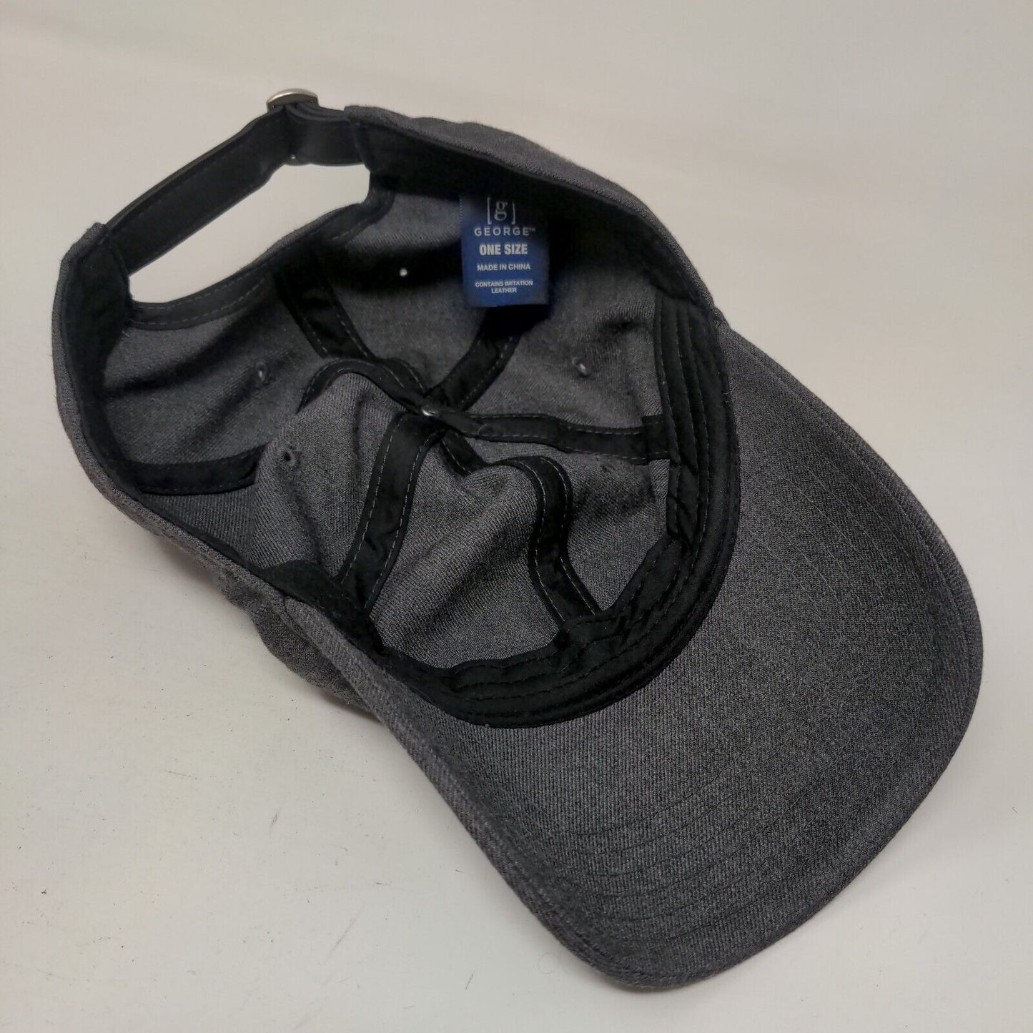 George Slideback Hat Gray OS Blank Vegan Leather Adjustable Strap
