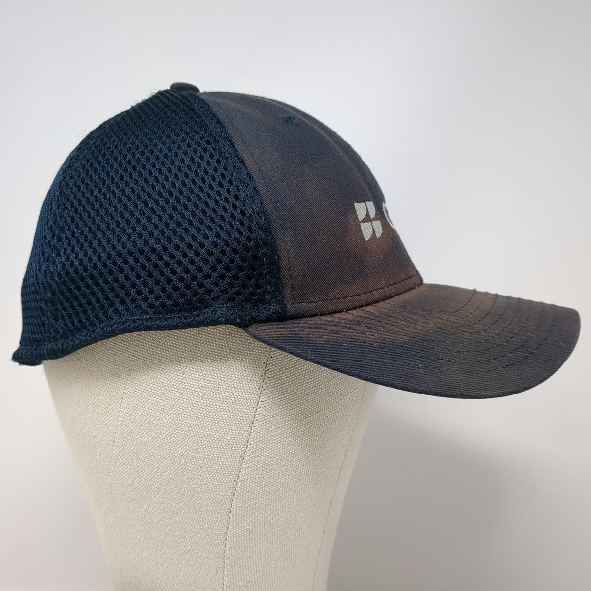 New Era Baseball Cap Blue L Google Fiber GFiber Mesh Stretch Fit Curved Bill Hat