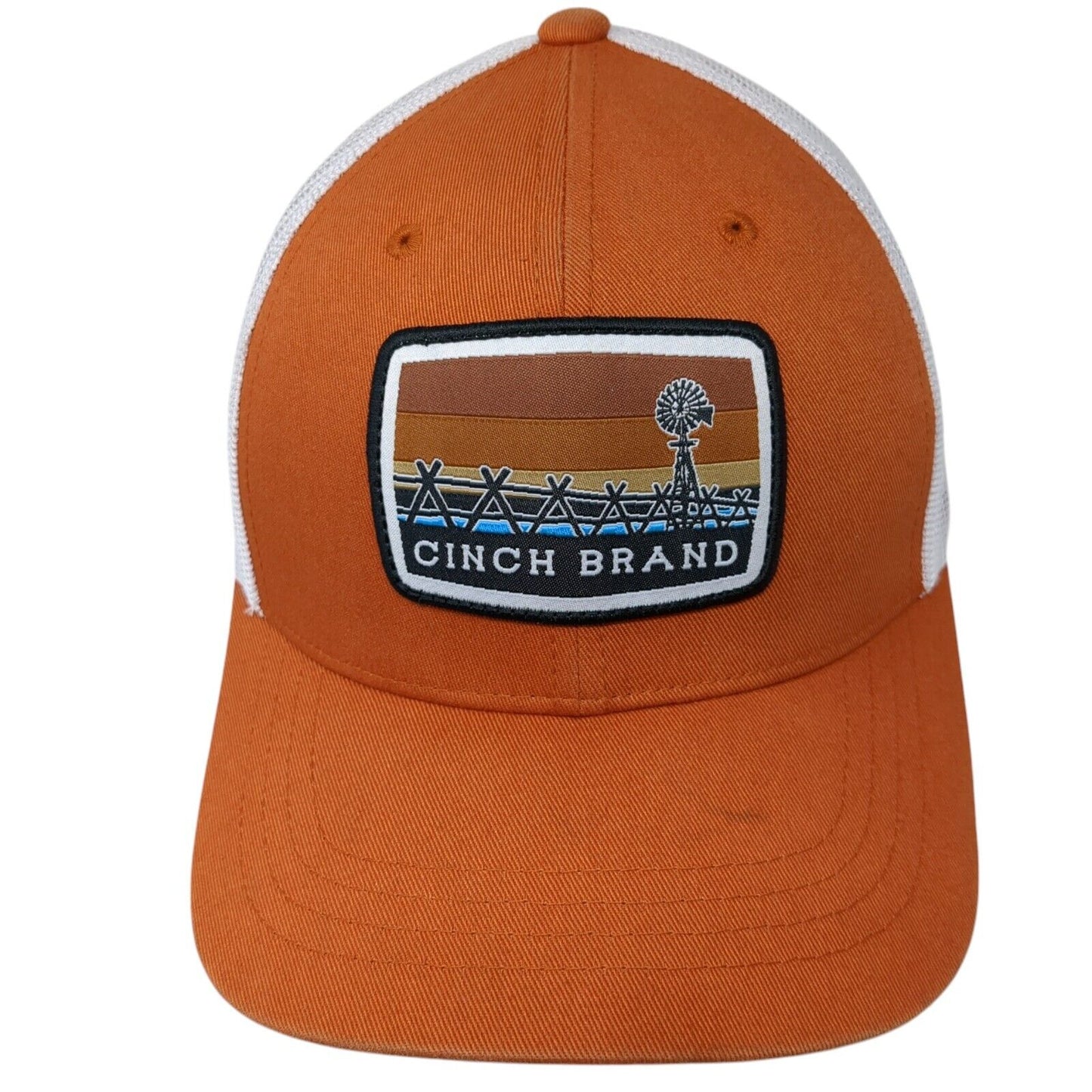 Cinch Brand Snapback Mesh Back Trucker Hat Orange One Size Adjustable