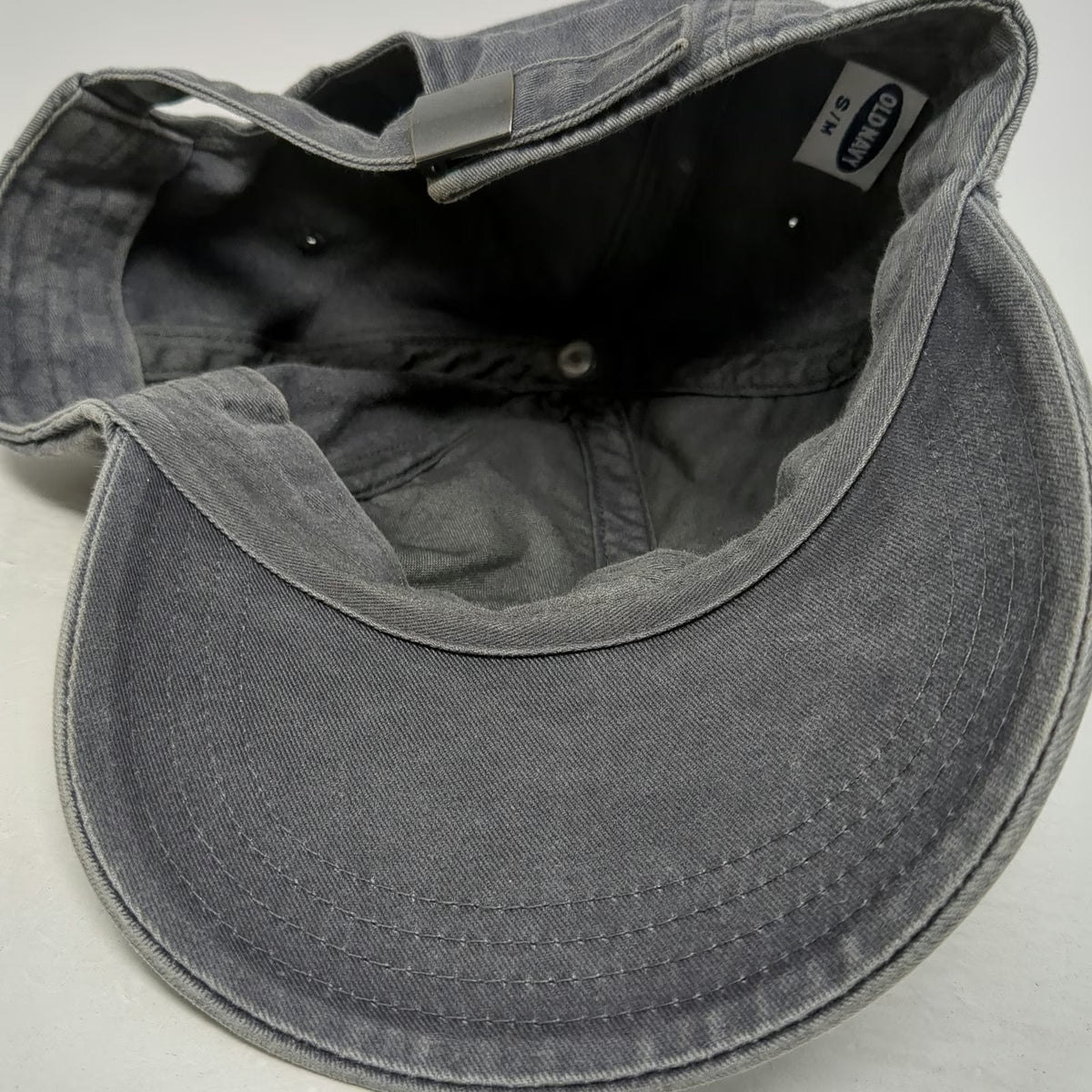 Old Navy Baseball Cap Gray M Washed Cotton Tonal Logo Slideback Hat