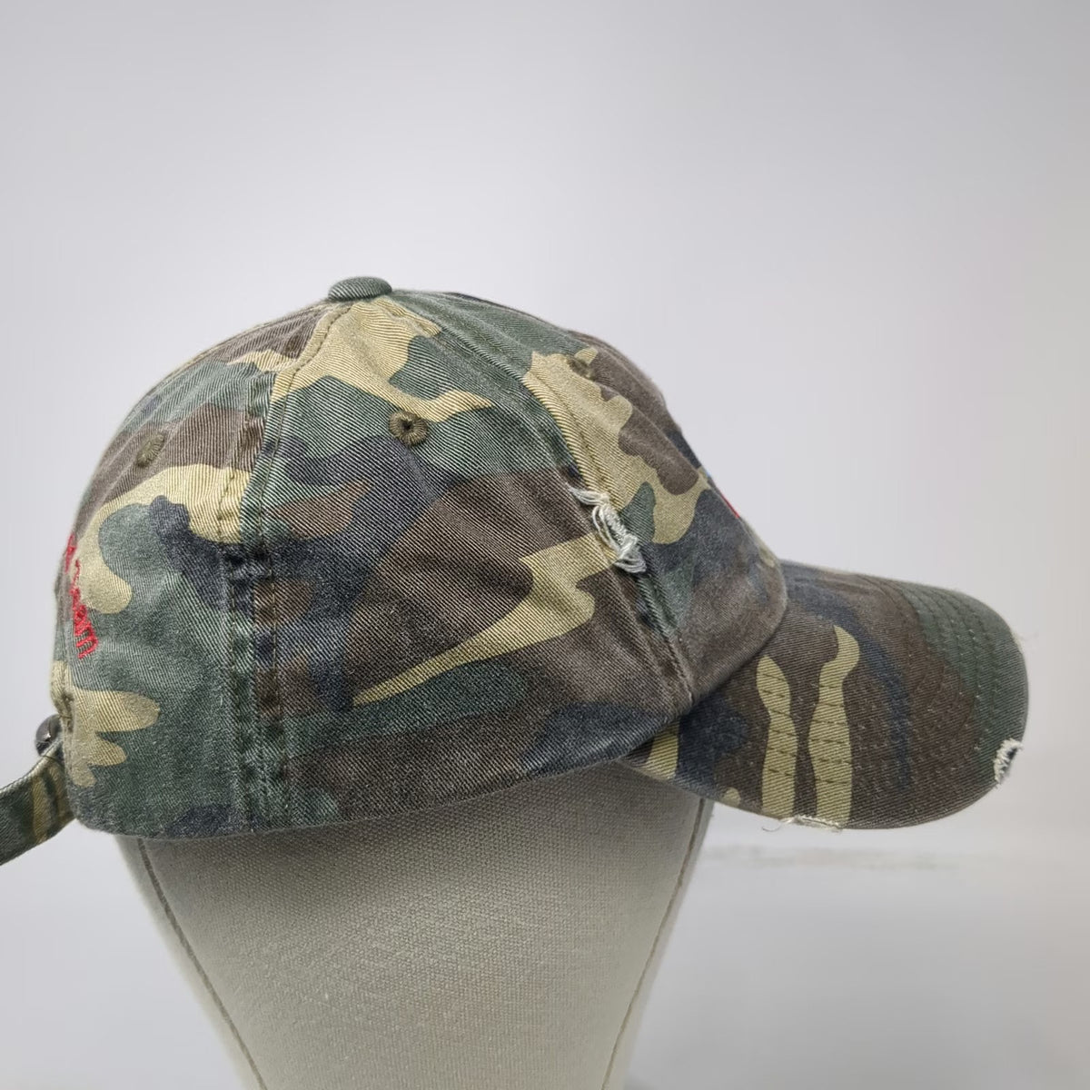District Threads Baseball Cap Green Camo OSFM Distressed Chevron Salt Lake Hat