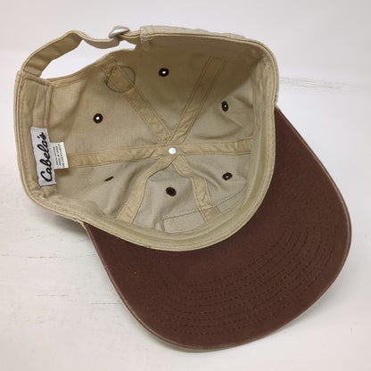 Cabela's Baseball Cap Beige Brown One Size 1961 Outdoor Gear Slideback Logo Hat