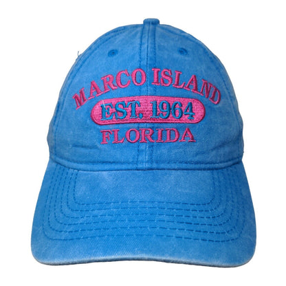 Marco Island Florida Strapback Hat Blue One Size Embroidered Alvin's Island