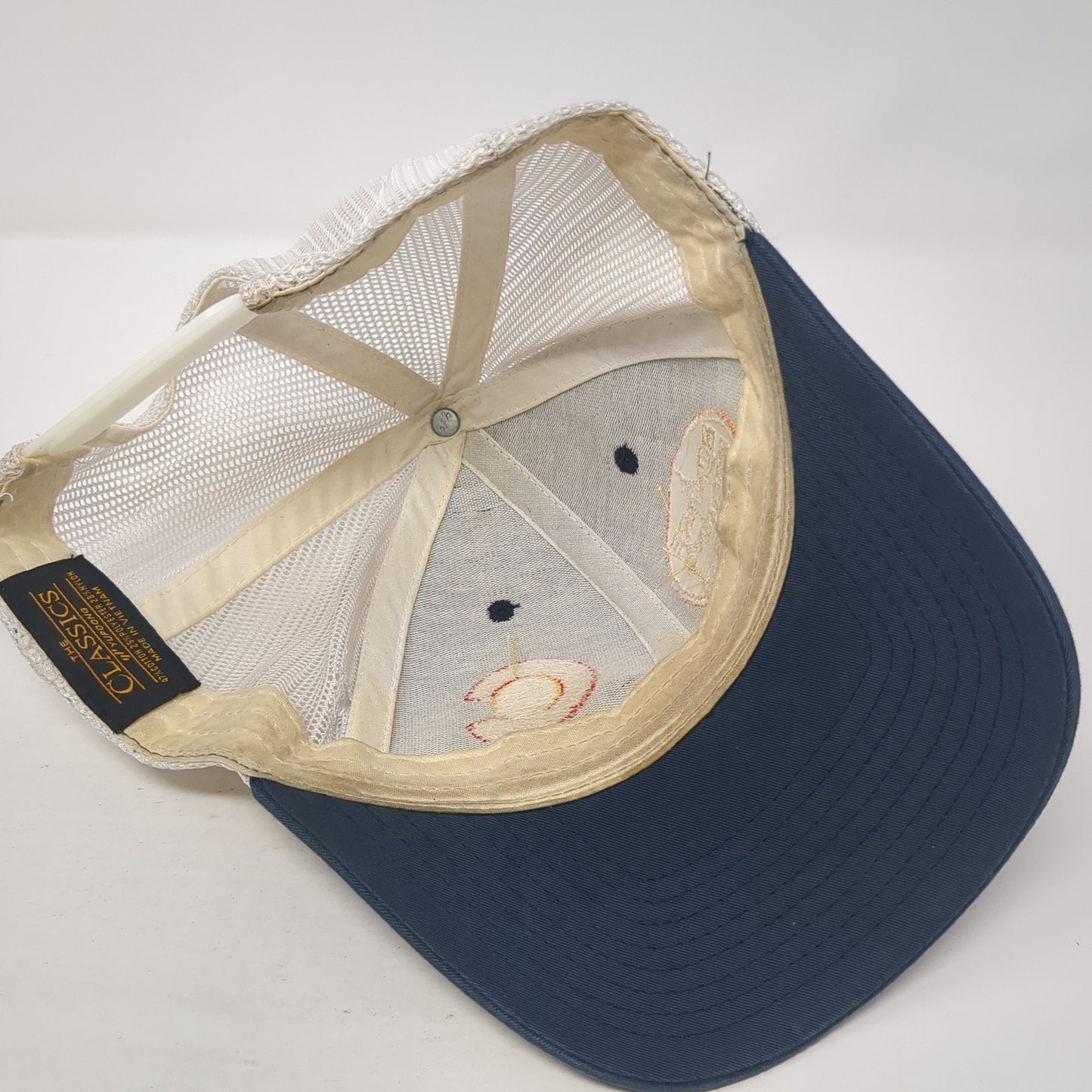 Bonfire Brewing Snapback Trucker Hat Blue One Size Mesh Back Yupoong