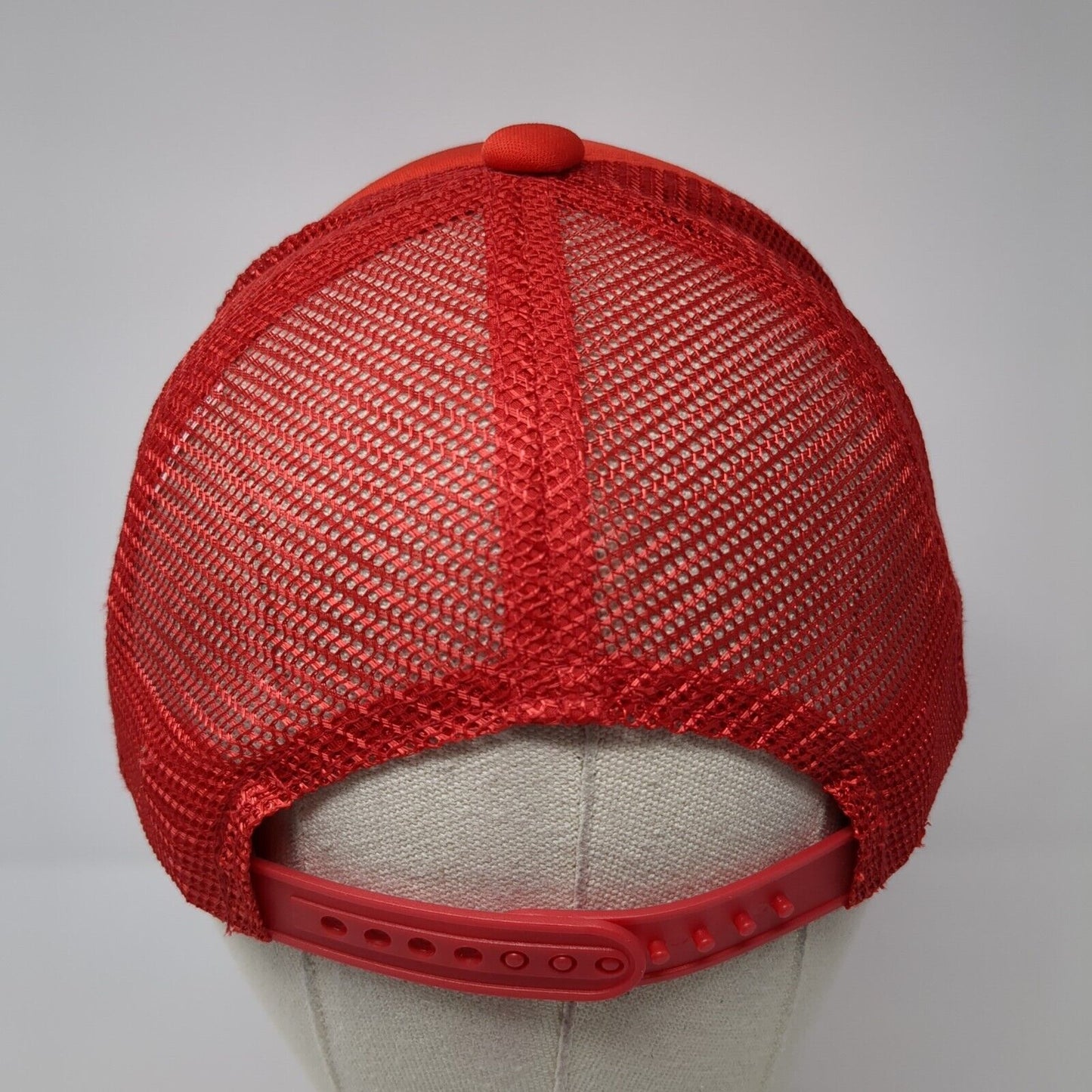 Unbranded Snapback Trucker Hat Red One Size Adjustable Mesh Back Blank Polyester
