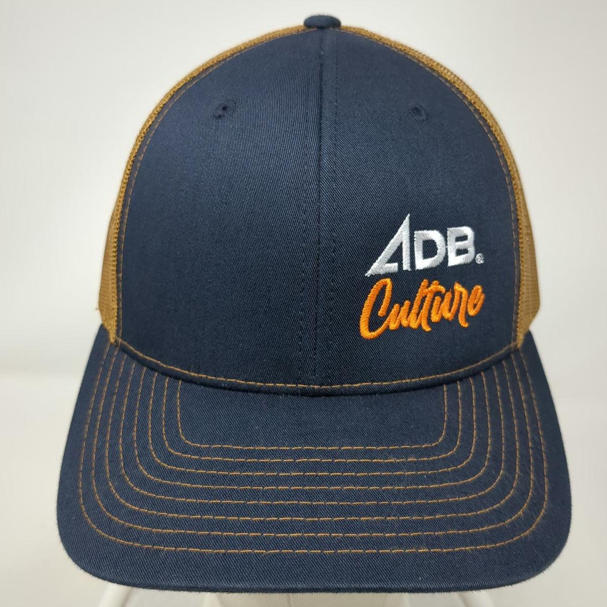 Richardson Trucker Hat Blue Brown One Size ADB Culture Mesh Snapback Logo 112