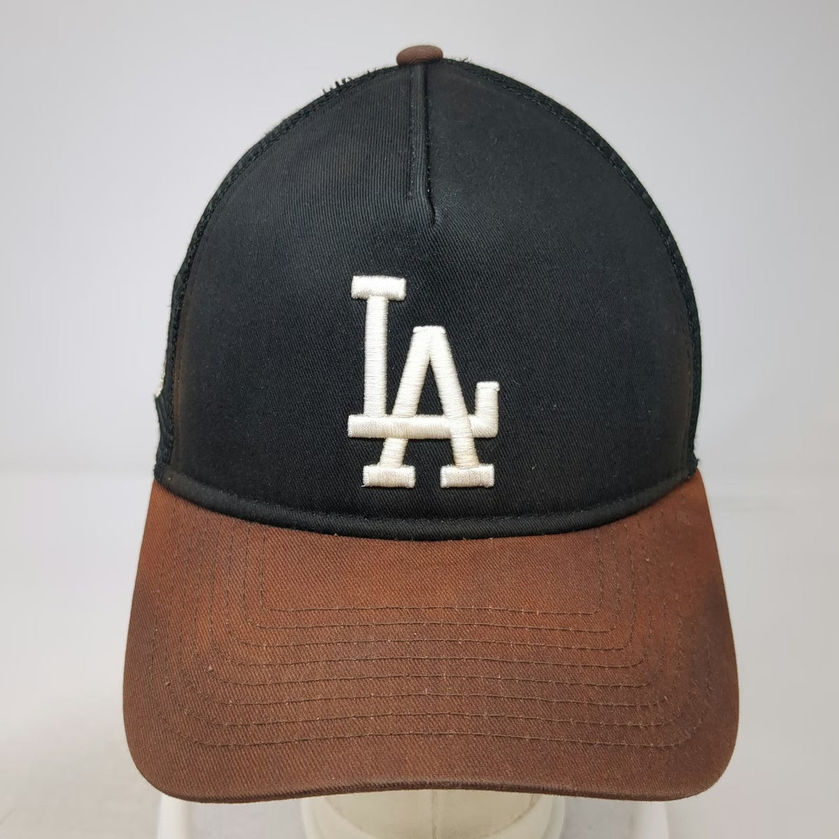 New Era Trucker Hat Black One Size MLB LA Dodgers 50th Anniversary Snapback