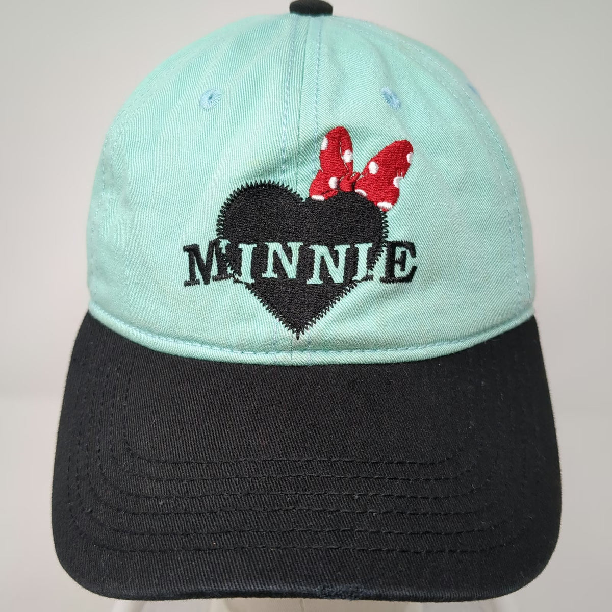 Disney Baseball Cap Blue Black Red One Size Minnie Mouse Heart Adjustable Hat
