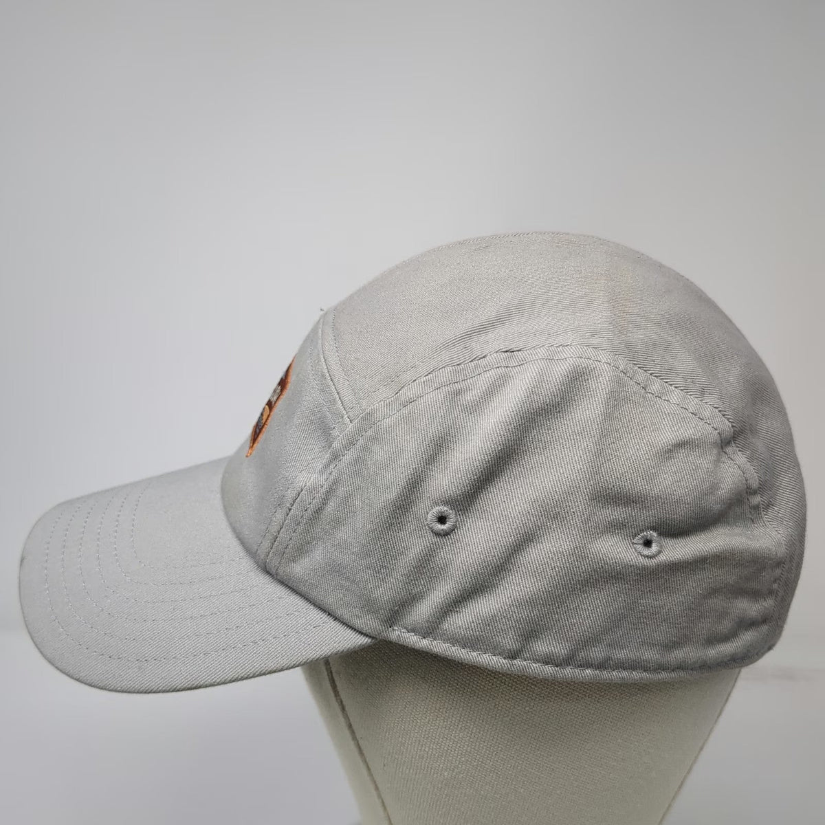 Banner & Oak 5 Panel Gray One Size Hat Mountain Graphic Slideback Patch Twill
