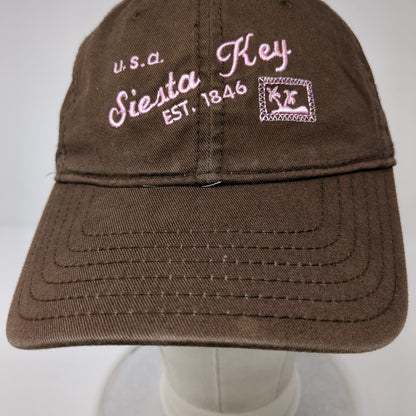 USA Siesta Key Slideback Hat Brown One Size Adjustable Embroidered