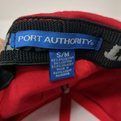Port Authority Baseball Cap Red Gray Hat Size M Flexfit Embroidered Engineering