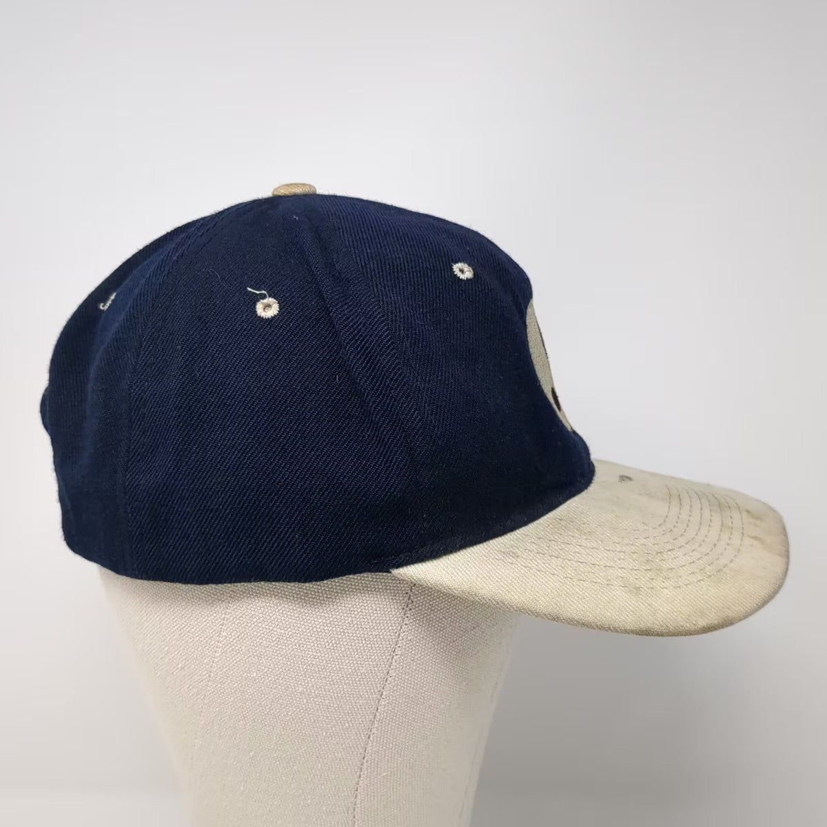 H. Kap Yin Yang Symbol Snapback Hat Blue White OS Green Underbrim Two Tone