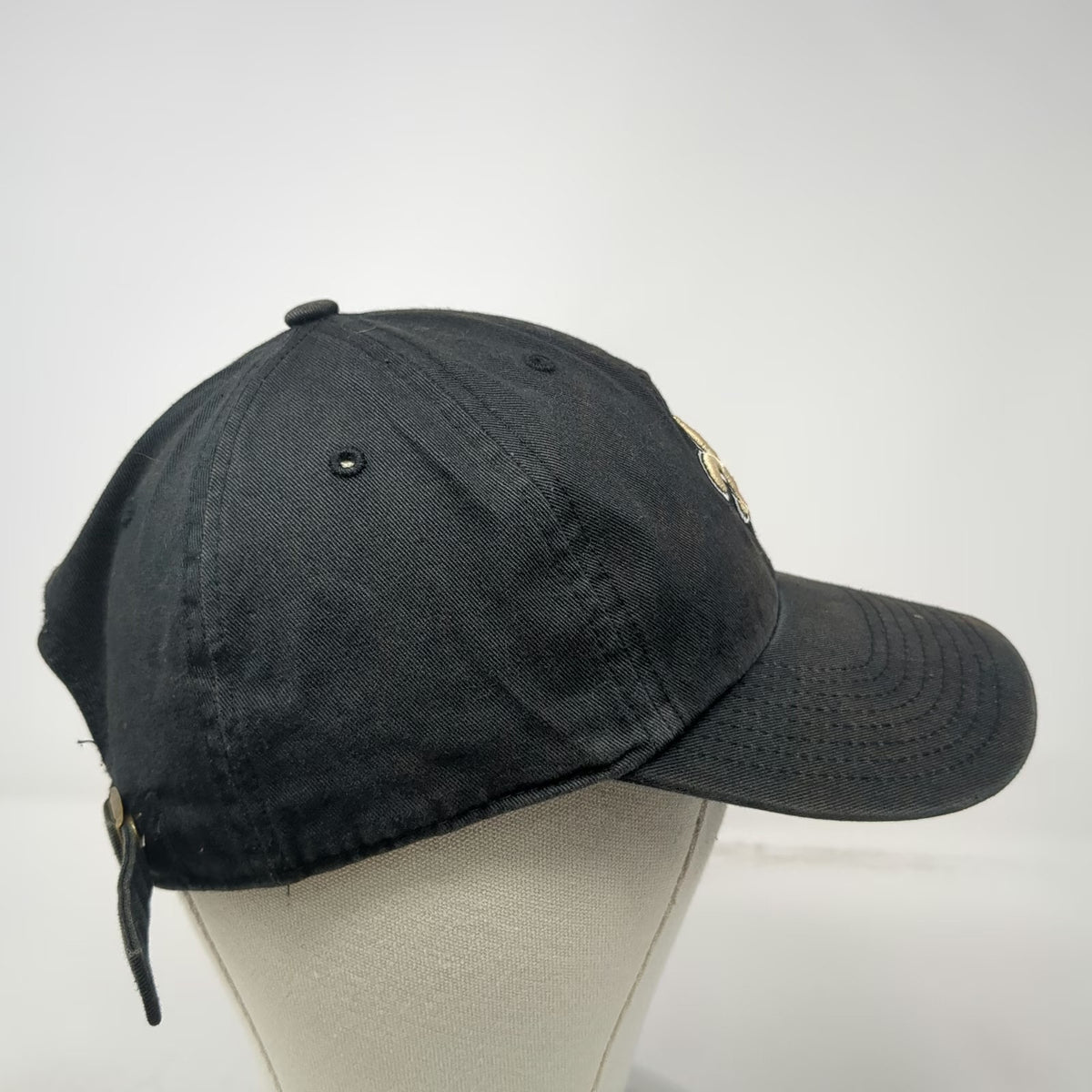 New Orleans Saints NFL '47 Black Cap One Size Hat Adjustable Strap Embroidered