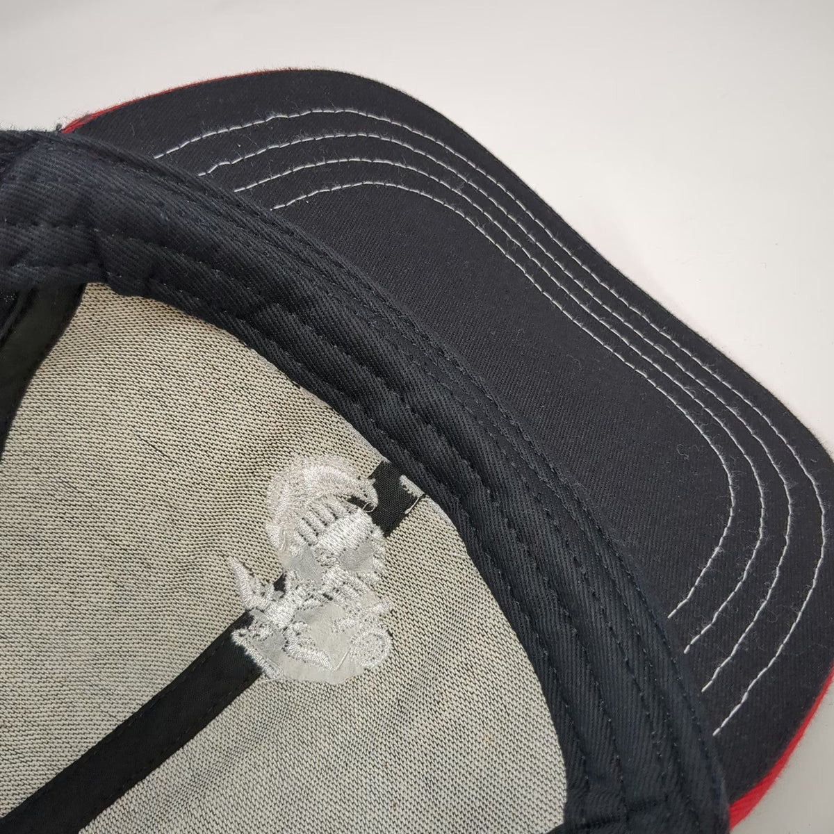 Unionwear Snapback Black One Size US Marines EGA Logo Red Piping Hat Made in USA