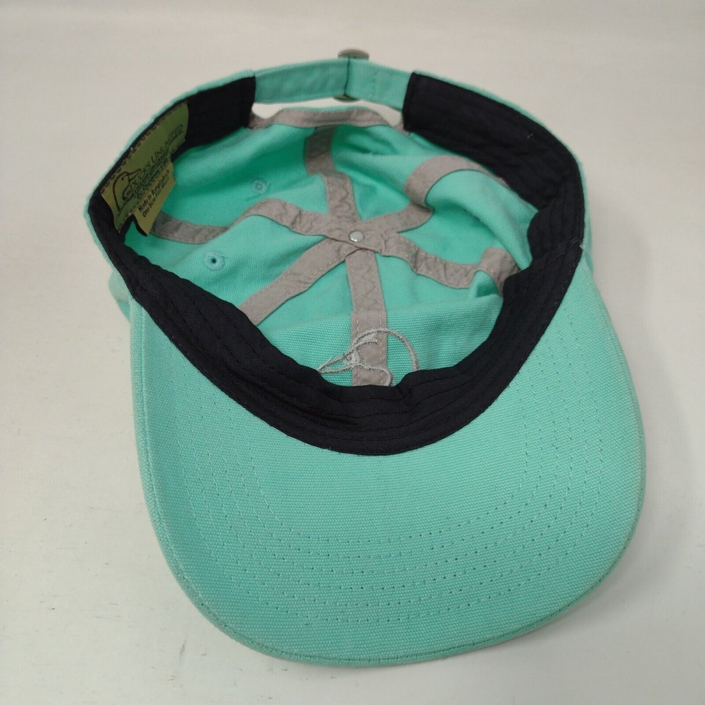 Ducks Unlimited Slideback Hat Greenish-Blue OSFM Adjustable 6 Panel Outdoor Cap