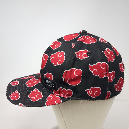 Naruto Shippuden Snapback Hat Black Red White One Size Akatsuki Cloud Print