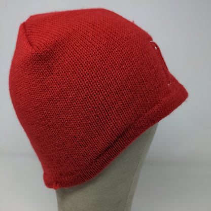 CLIF Bar Men's Knit Beanie Hat Red Embroidered Logo 100% Acrylic